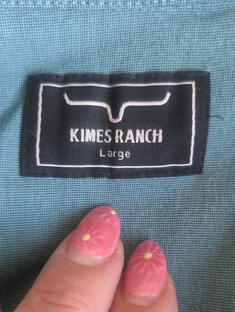 Kimes Ranch Coolmax Linville Long Sleeve Dress Shirt Blue Men's Size Large